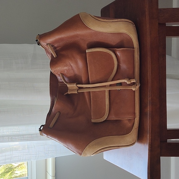 JC by JANC Handbags - Vintage 90's Y2K JC Brown Tan Leather Bucket Bag Purse